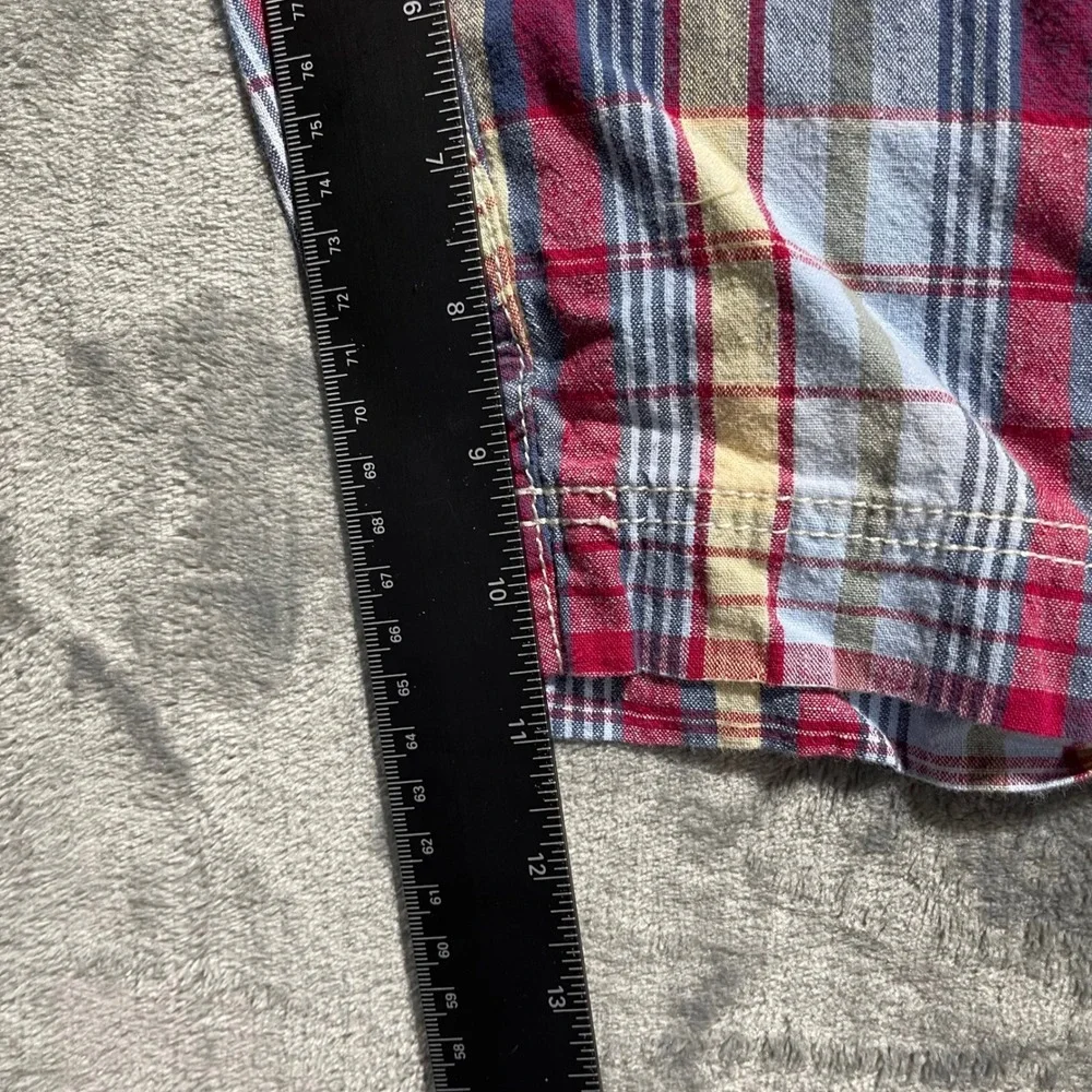 Polo Jeans Co Ralph Lauren Cargo Shorts Mens 40 Plaid Red Blue Cotton